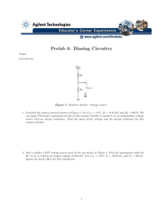 Prelab 6: Biasing Circuitry