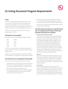 UL Listing Document Program Requirements