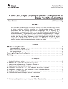 A Low-Cost,Single Coupling Capacitor Config