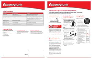 Fire-Resistant Executive Gun Safe Owner`s Manual