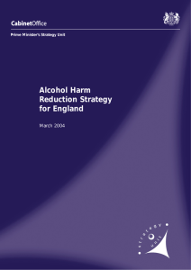 Alcohol Harm Reduction Strategy for England