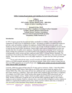 OSHA Requirements for K-14 Schools