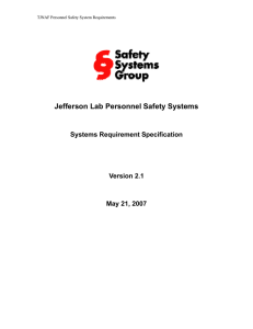 Requirements for Personnel Safety System