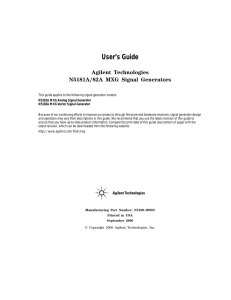 User`s Guide, N5181A/82A MXG Signal Generators