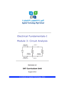 Electrical Fundamentals-I Module 3: Circuit Analysis