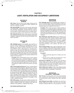 Chapter 4 - Light Ventilation and Occupancy Limitations