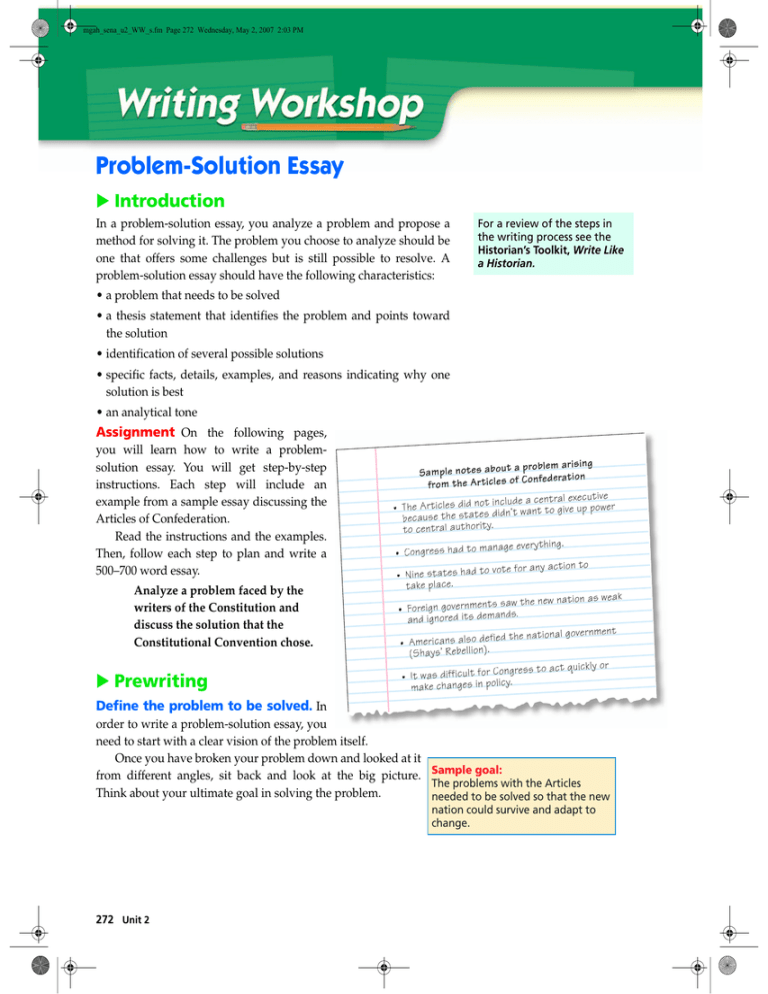 the problem solution essay