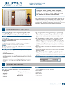 INSTALLATION INSTRUCTIONS for Bi-Fold Doors