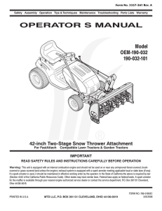 operator`s manual - Snow Blowers Direct