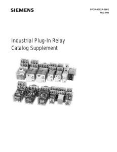 Industrial Plug-In Relay Catalog Supplement