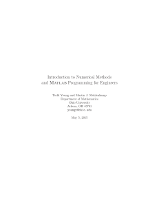 Introduction to Numerical Methods and Matlab Programming for