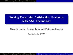 Solving Constraint Satisfaction Problems with SAT Technology
