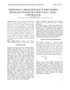 designing a high efficiency igbt series resonant inverter using fuzzy