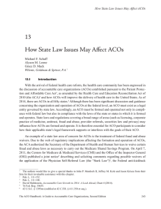 13 How State Law Issues May Affect ACOs