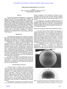 Breakdown Phenomena in Vacuum