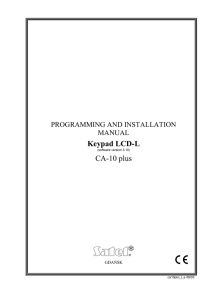 CA-10 LCD-L keypad installation manual