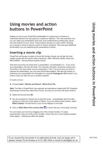 Using movies and action buttons in PowerPoint