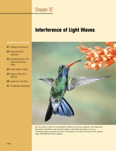 Chapter 37 Interference of Light Waves