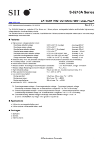 S-8240A Series BATTERY PROTECTION IC