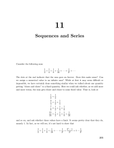 Chapter 11: Sequences and Series