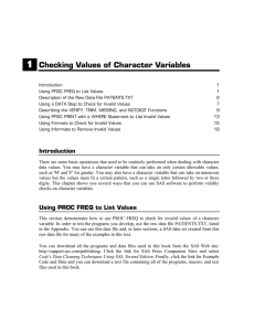 1 Checking Values of Character Variables
