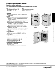 EDS Heavy Duty Disconnect Switches Catalog Pages
