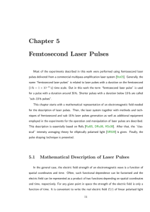 Chapter 5 Femtosecond Laser Pulses