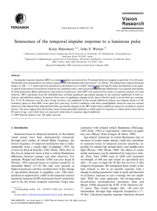 Senescence of the temporal impulse response to a luminous pulse