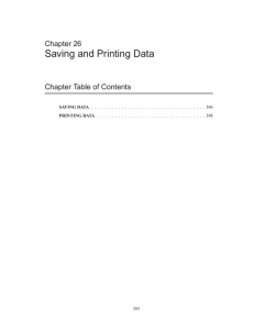 Saving and Printing Data