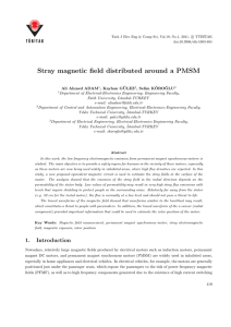 Stray magnetic field distributed around a PMSM