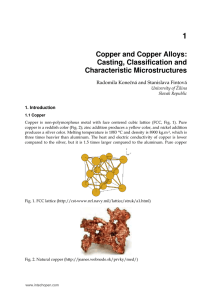 Copper and Copper Alloys: Casting, Classification