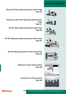 Vision Measuring Systems Manual 2D Vision Measuring Systems