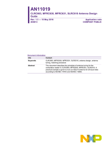 AN11019 CLRC663, MFRC630, MFRC631, SLRC610 Antenna