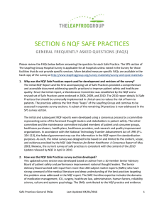 Safe Practices FAQs - The Leapfrog Group