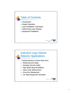 Table of Contents Inductive Loop Vehicle Detector Applications