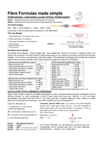 Optical Fibre Formulas