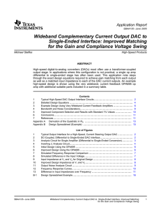 Wideband complementary current output DAC single