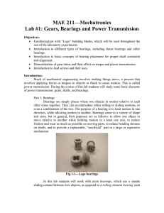 MAE 211—Mechatronics Lab #1: Gears, Bearings and Power