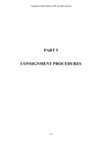 part 5 consignment procedures