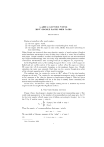 Google lecture notes - Stanford Department of Mathematics