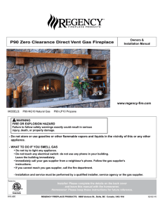 P90 Zero Clearance Direct Vent Gas Fireplace