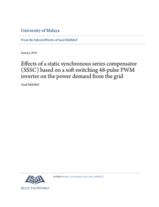 Effects of a static synchronous series compensator (SSSC) based on