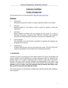 Laboratory Guidelines Faculty of Engineering