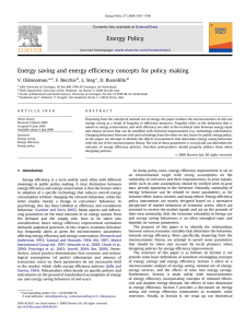 Energy saving and energy efficiency concepts for policy making