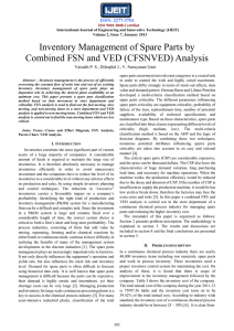 Inventory Management of Spare Parts by Combined FSN and VED