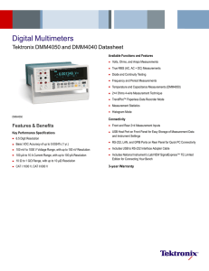 Tektronix DMM4050 and DMM4040 Digital Multimeters Datasheet