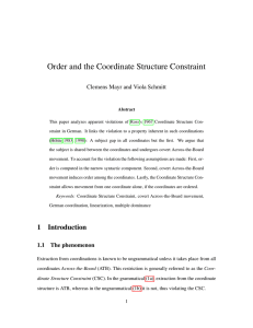 Order and the Coordinate Structure Constraint
