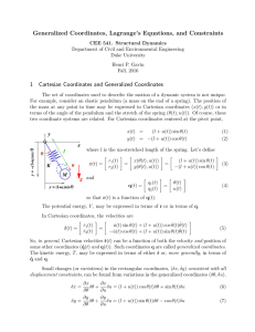 Generalized Coordinates, Lagrange`s Equations, and