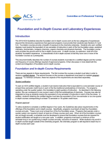 Foundation and In-Depth Course and Laboratory Experiences