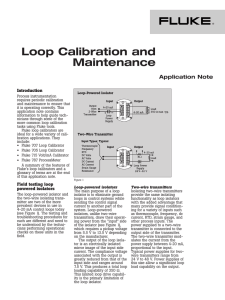 Loop Calibration and Maintenance with a Fluke Loop Calibrator